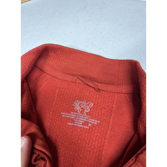 Equestrian Goode Rider Red 1/4 Zip Pullover Long Sleeve Wool Blend SIze M - Picture 4 of 6
